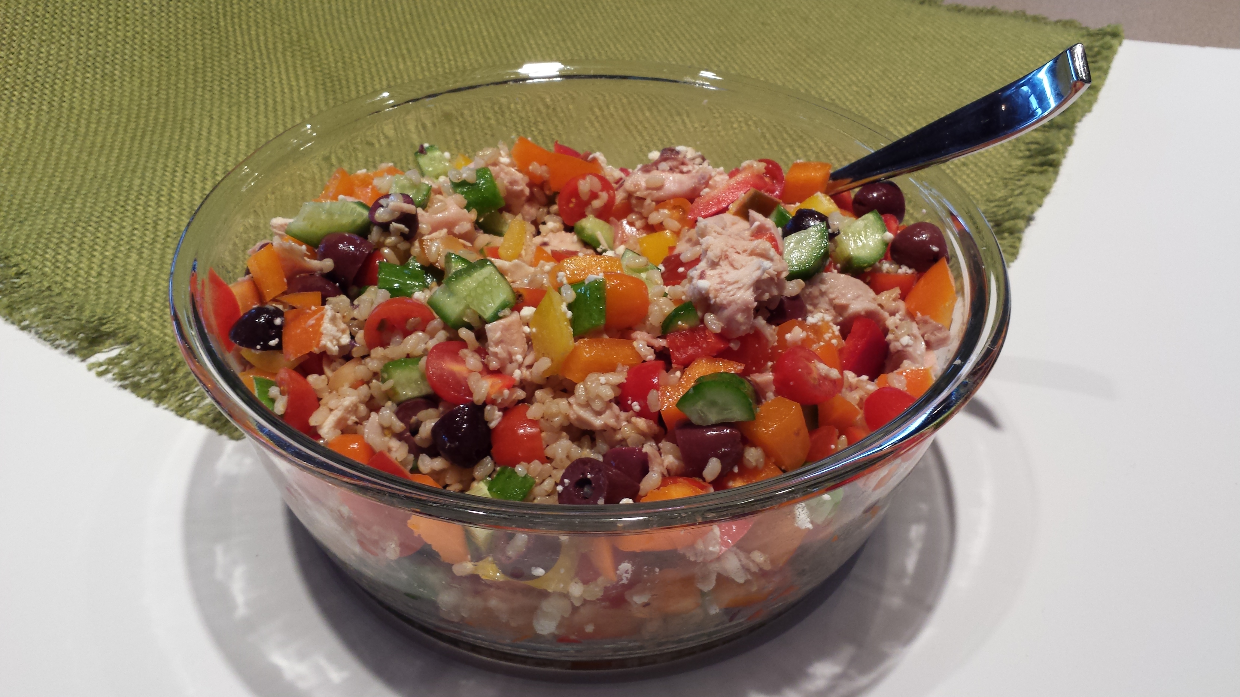 Greek Brown Rice Salad Recipe by Deborah Enos One Minute Wellness Coach